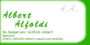 albert alfoldi business card