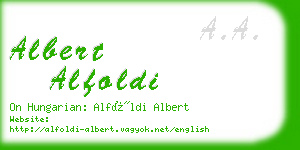 albert alfoldi business card